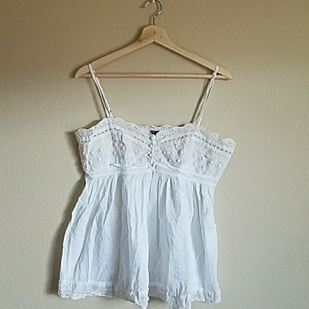 J. Crew White Lace Camisole